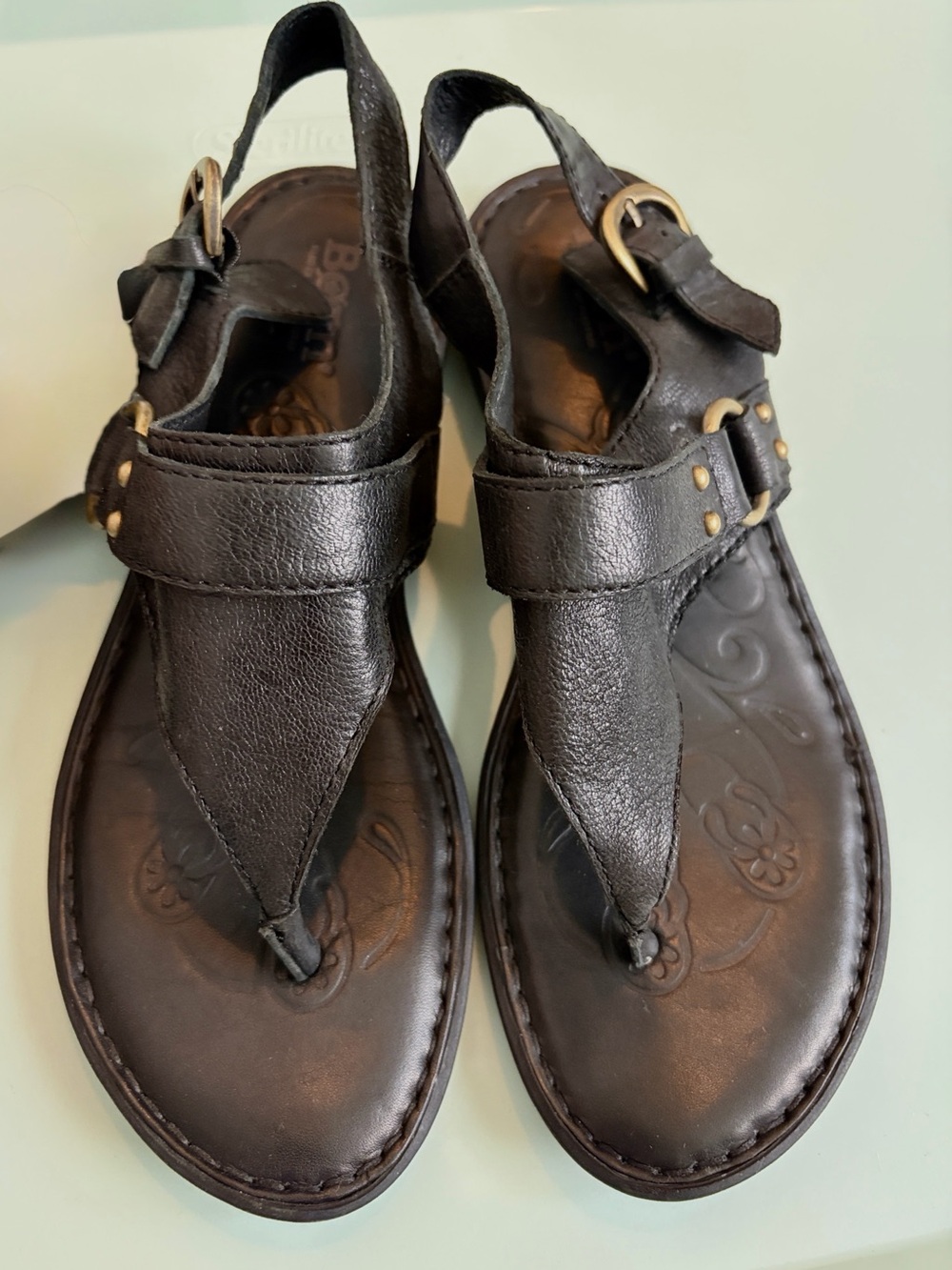Born Black Leather Sandals
